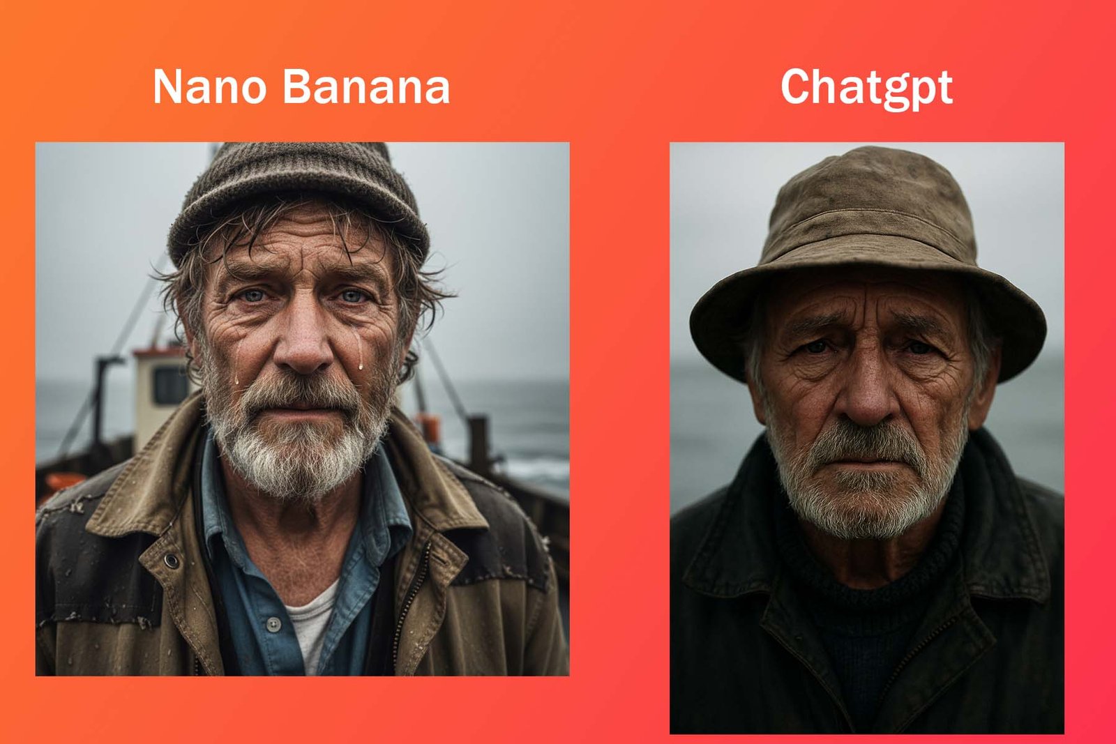 AI image generation showdown, sad old man
